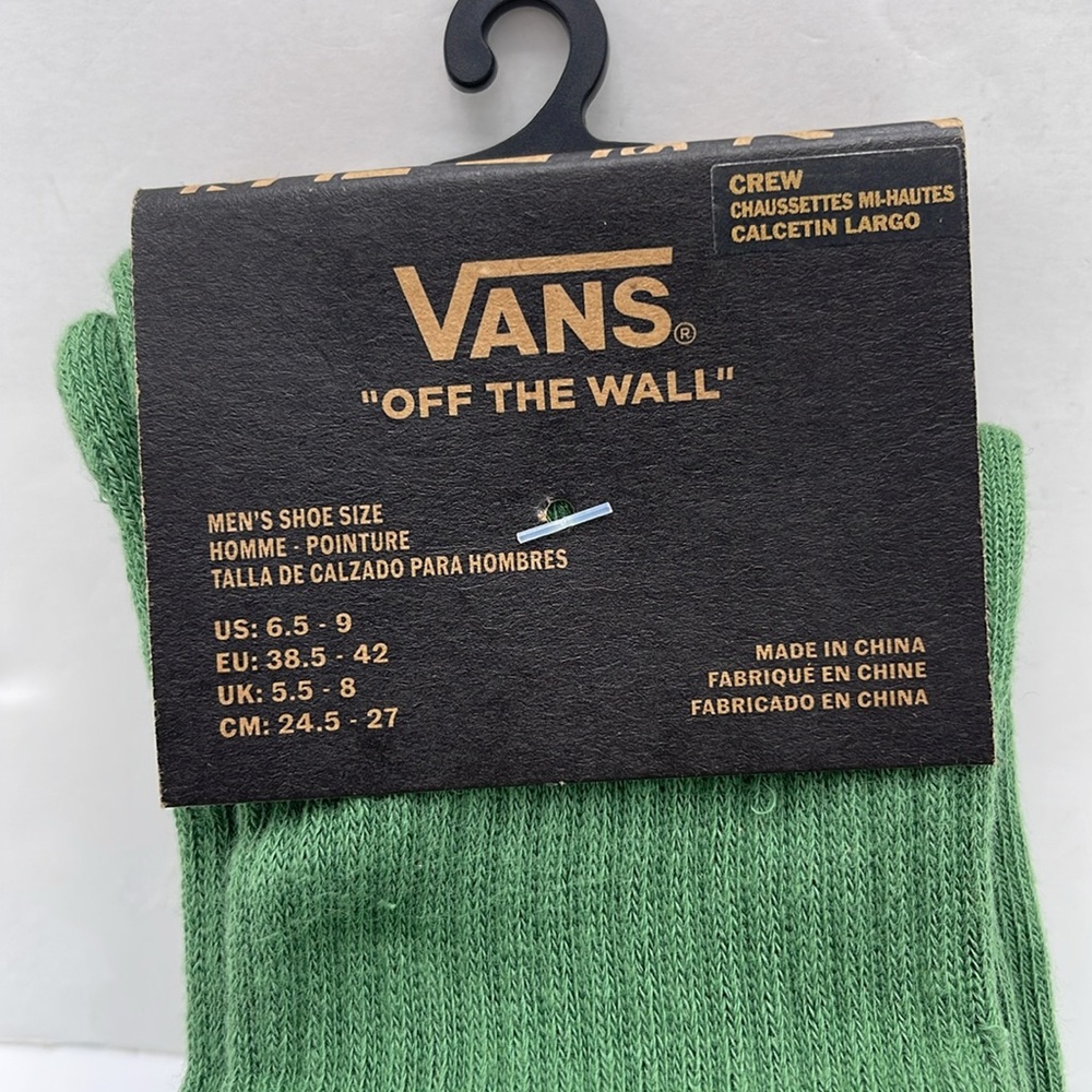Vans Green Crew Socks VANS®
"OFF THE WALL" 1 pair Crew Socks Size Medium NWT - Picture 11 of 16